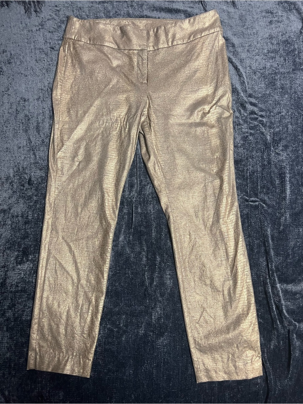 Alfani Petite Metallic Gold Knit Pants